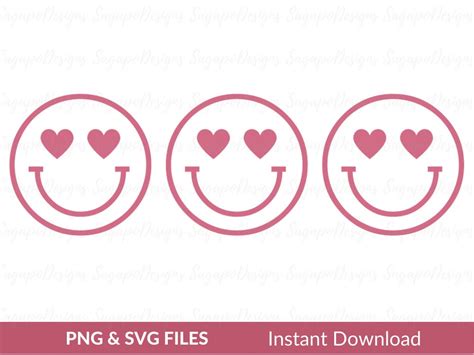 Heart Eye Emoji Svg Valentine S Day SVG Smiley Face Svg Love Valentine