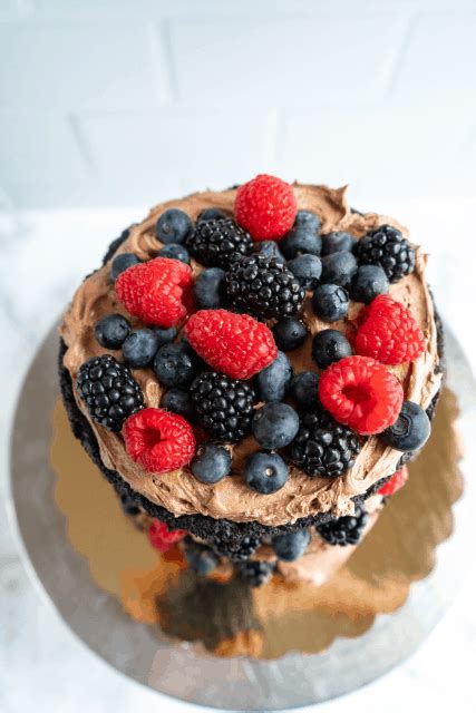 Dark Chocolate Naked Cake With Fresh Berries The Windy City Dinner Fairy