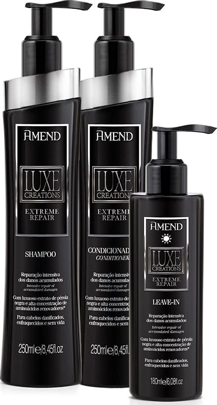 Kit Amend Luxe Creations Extreme Repair Shampoo Condicionador E Leave