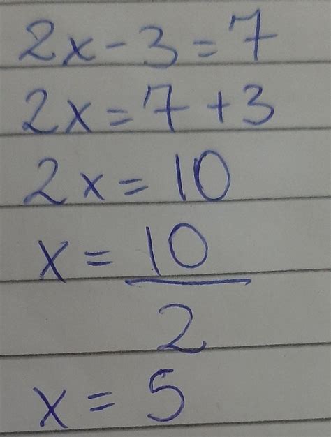 5 Qual O Valor De X Que Torna Verdadeira A Igualdade Abaixo2x 3 7