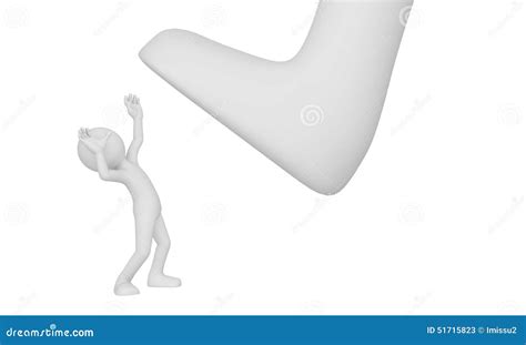 Giant Foot Trampling A Businessman Vector Illustration CartoonDealer