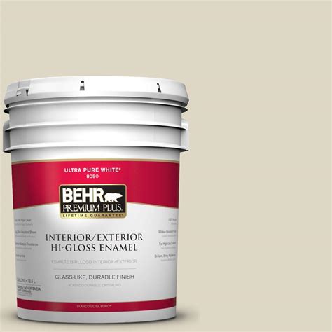 BEHR Premium Plus 5 Gal YL W2 Spanish Lace Hi Gloss Enamel Interior