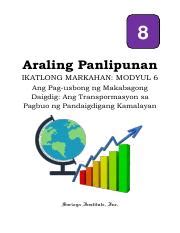 Ap Pdf Araling Panlipunan Ikatlong Markahan Modyul Ang Pag