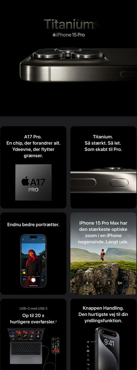 Apple iPhone 15 Pro 256 GB, hvidt titanium - POWER.dk