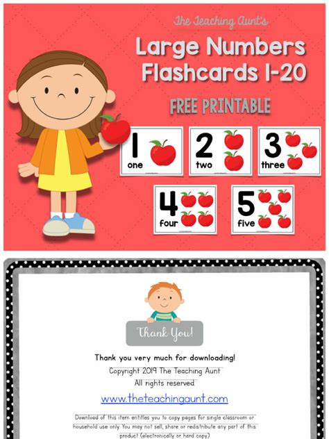 Large Numbers Flashcards 1-20 | PDF