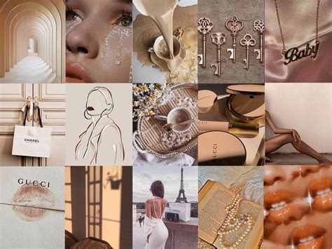 Boujee Boho Beige Aesthetic Wall Collage Kit Pcs Instant Etsy