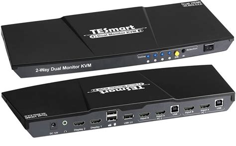 Dual Monitor 4k Hdmi 2 Port Kvm Switch Mit 60hz 444 Inkl Ir