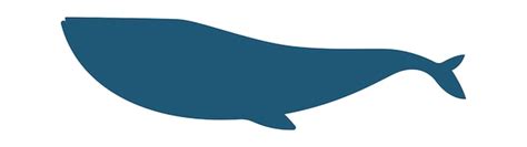 Premium Vector | Whale shape flat icon marine animal silhouette