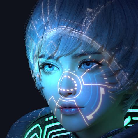 X Scifi Girl Hologram Mask X Resolution Hd K