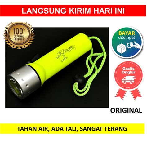 Jual Senter Selam ANTI AIR LIGHT DIVING FLASHLIGHT CREE W2 LED TAHAN