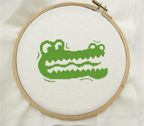 Funny Crocodile Cross Stitch Pattern Pdf Etsy