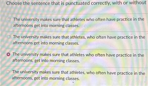 Solved Choose The Sentence That Is Punctuated Correctly Chegg