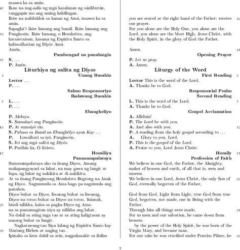 Order Of The Mass Tagalog Pdf Angelita Dozier