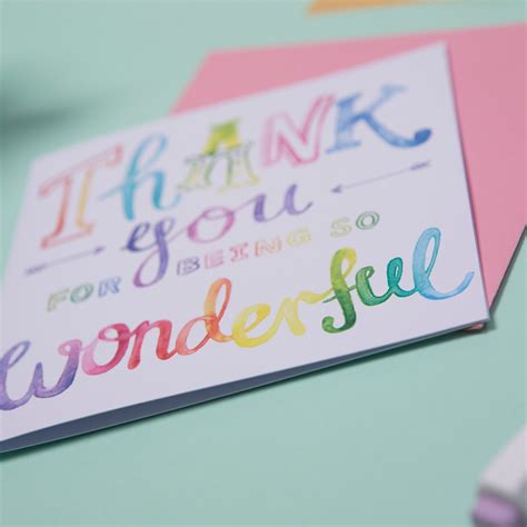 Thank You For Being So Wonderful Greetings Card Thank You Etsy