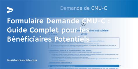 Formulaire Demande Cmu C Guide Complet Pour Les B N Ficiaires Potentiels