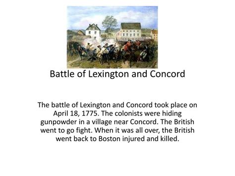 PPT - Battle of Lexington and Concord PowerPoint Presentation, free download - ID:2193399