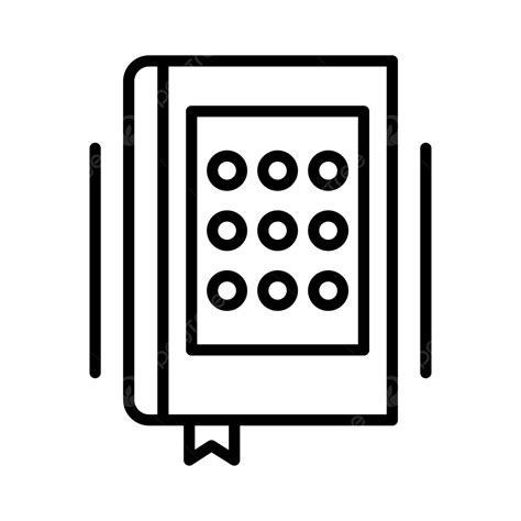 Icono De Línea De Código Braille Vector PNG Ciego Braille Código