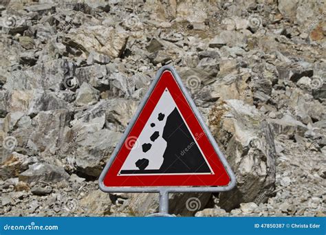 Landslide Warning Sign Royalty-Free Stock Photography | CartoonDealer ...