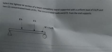 Solved Select The Lightest W Section Of A Beam Completely Chegg