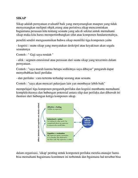 Mendefenisikan Sikap Dan Kepuasan Kerja SIKAP Sikap Adalah Pernyataan