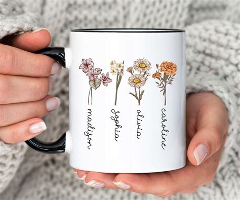 Custom Birth Month Flower Mug Mothers Day T Mom Birthday T