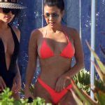 Kourtney Kardashian Pussy Print And Big Ass Leopard Bikini Hand Down Her Thong