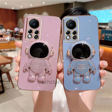 Casing Infinix Hot 11S NFC X6812 X6812B X662 X622B X689F Phone Case With Astronaut Holder Soft
