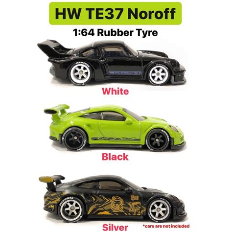 Hot Wheels Car Model Replacement Rubber Tyres Rubber Tires HW TE Noroff Rim Fit
