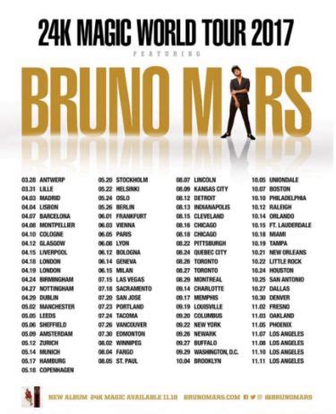 Bruno Mars Tour 2017 Schedule Billboard Radio China Bruno Mars揭晓