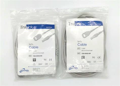 SpaceLabs 700 0002 00 TruLink SpO2 Cable 10 Lot Of 2 NEW EBay