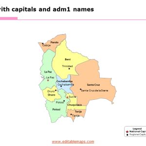 Bolivia Map With 9 Departments Editable PowerPoint Maps