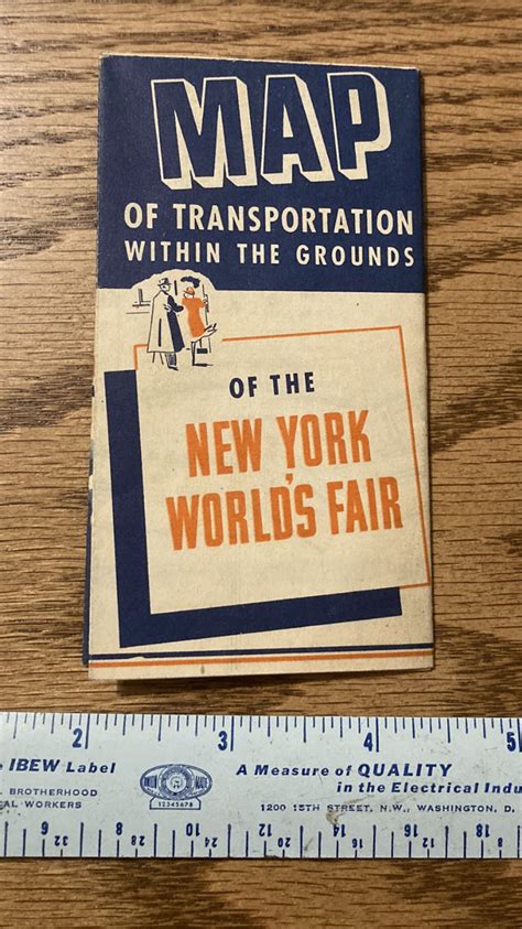 Ny 1939 Worlds Fair Around The Grounds By Greyhound Bus Boat Map