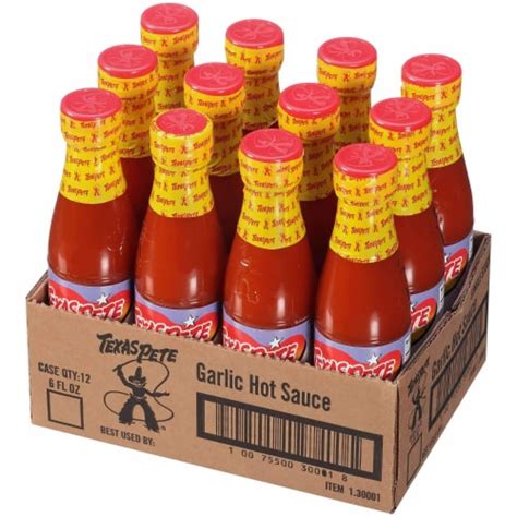 Texas Pete Garlic Hot Sauce 6 Ounce 12 Count 12 Count Fred Meyer