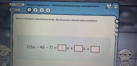 wpisz w okienkach odpowiednie liczby aby otrzymana równość była