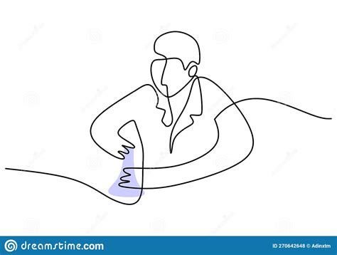 Hand Drawing One Single Continuous Line Of Scientist Do Experiment