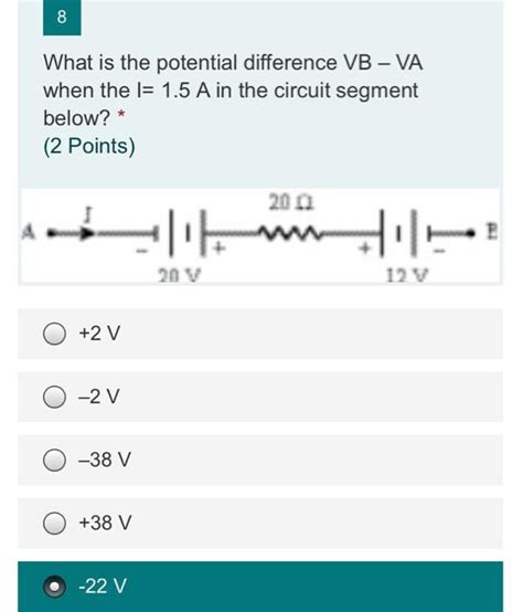 Solved 8 8 What Is The Potential Difference VB VA When The Chegg