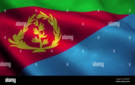 Eritrea Flag Waving In The Wind National Flag Of Eritrea Sign Of