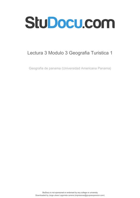 Lectura Modulo Geografia Turistica Pdf