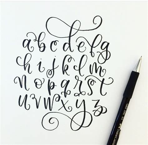 Swoopy Hand Lettering Alphabet Lettering Alphabet Calligraphy Fonts