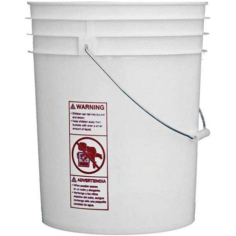 5 Gallon White Pail Bucket Whandle Water Ice Fishing Camping