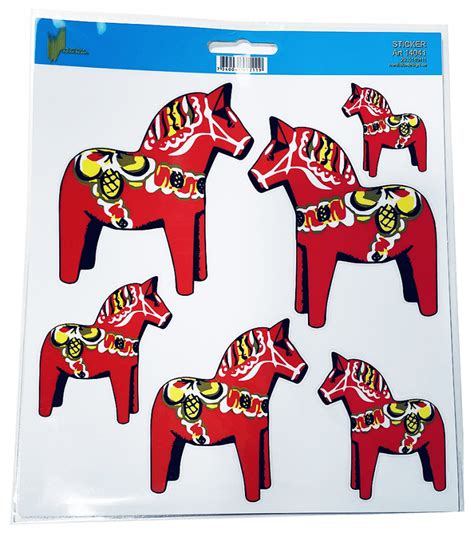 Stickerset Dalarna Paarden Zweden Stuks Boukmans Van Ymen