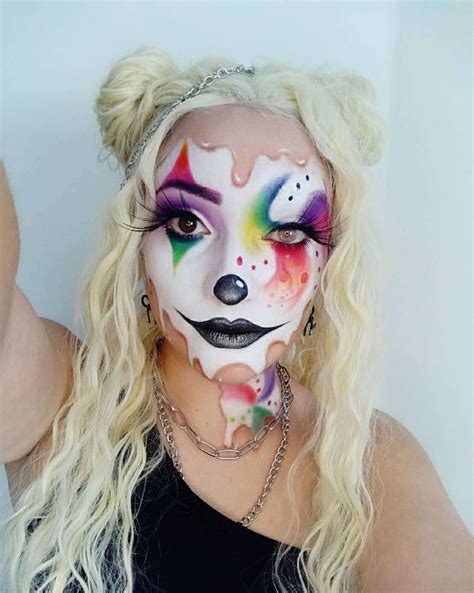 Clown Colourful Makeup Faceart Scary Clown Makeup Halloween Makeup Clown Halloween Costumes