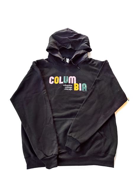 Columbia Multicolor Black Hooded Sweatshirt - Columbia College Chicago