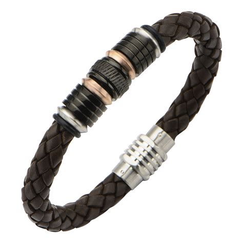 Beaded + Braided Leather Bracelet // Black + Brown - SalesOne ...