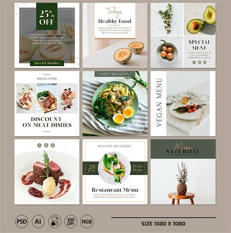 Templates Restaurant Instagram Templates Food Blog Templates Food