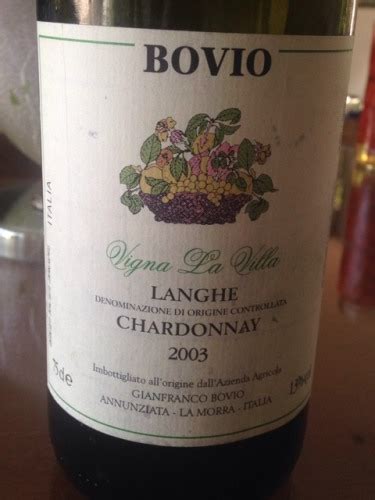 Bovio Vigna La Villa Langhe Chardonnay Vivino US