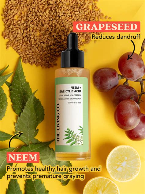 Neem Salicylic Acid Exfoliating Scalp Serum For Oily Itchy And Flaky The Living Co