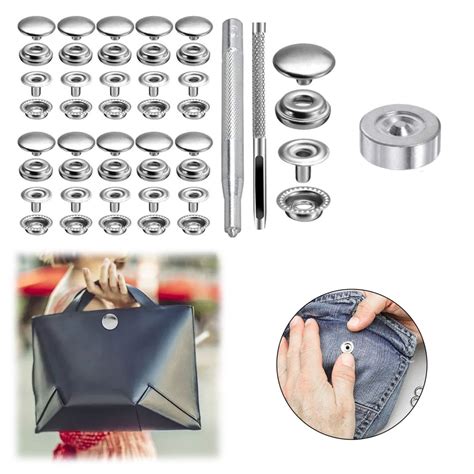 Motao Sets Snap Fasteners Kit Metal Snaps Fasteners Sew On Snap