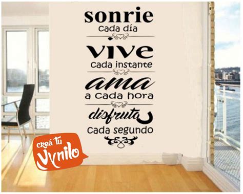 Vinilo Frase Sonrie Cada D A Decoracion Hogar X Cuotas Sin Inter S