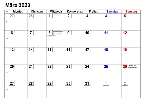 Kalender M Rz Zum Ausdrucken Notizen Docalendario